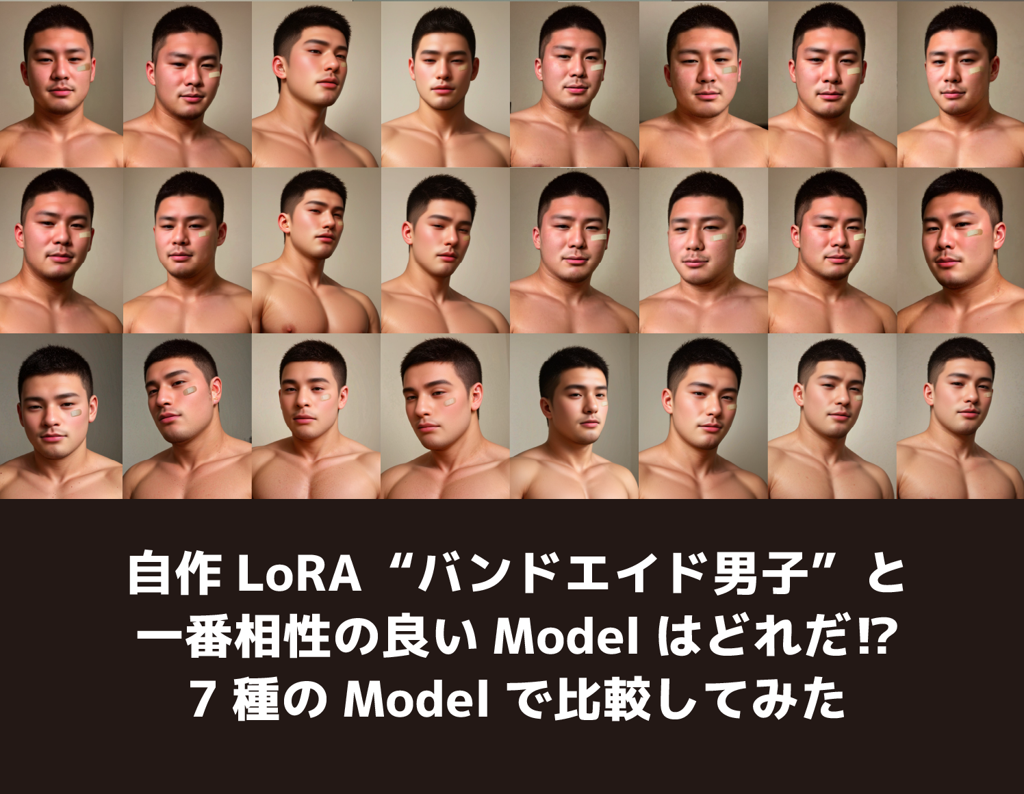 自作LoRAを使って各SDXLのModelで生成してみた