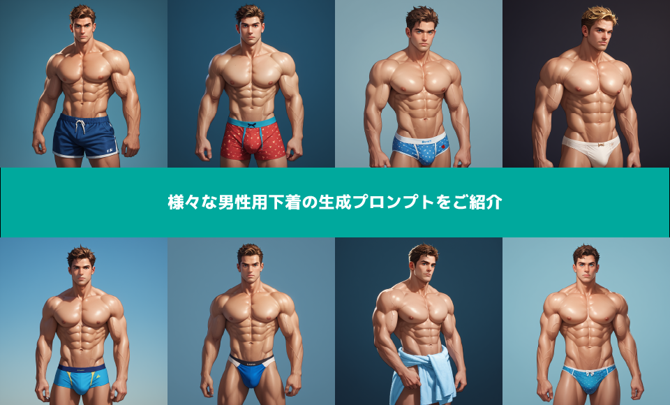 男性用下着（パンツ）・水着生成プロンプト