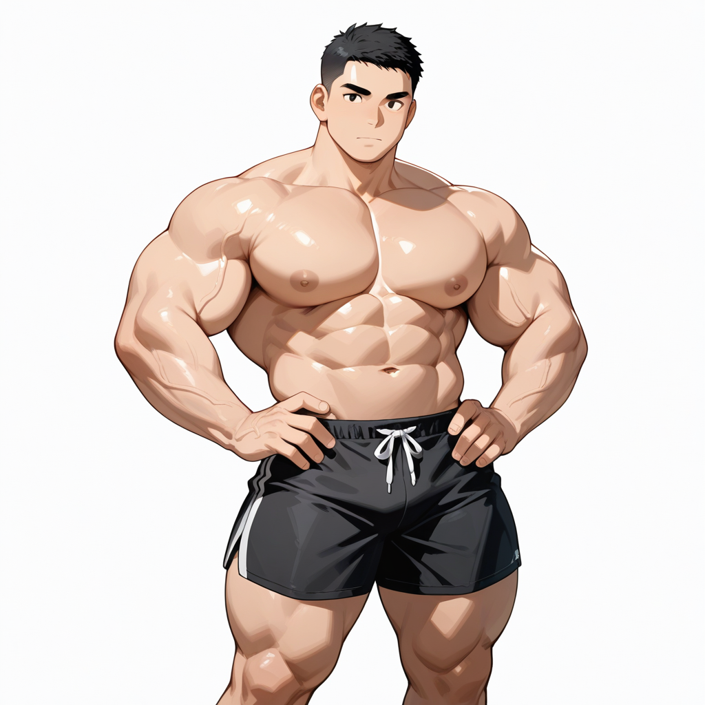AIが生成した誇張強めなマッチョな筋肉質男性イラスト