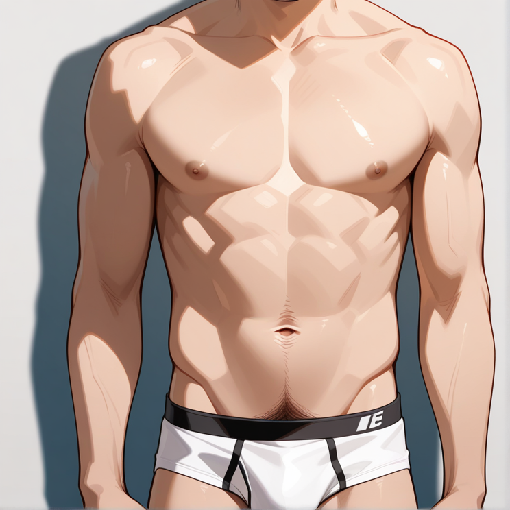 "navel hair"のプロンプトで生成した画像