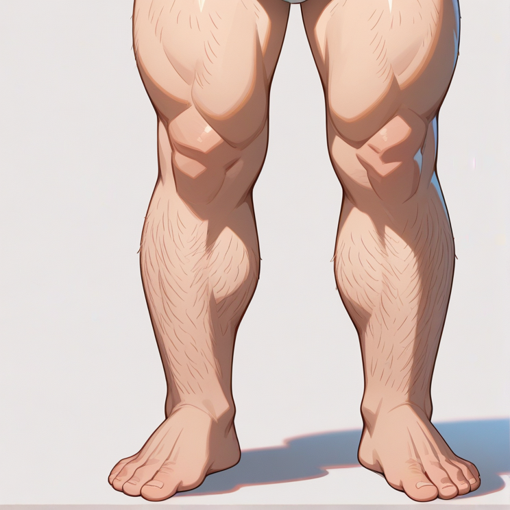 "thick leg hair"のプロンプトで生成した画像